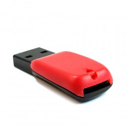Кардридер без бренда для microSD, 025, USB 2.0, пластик, цвет: красный
