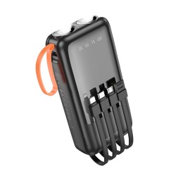 Аккумулятор внешний Borofone BJ60A, Rapid, 20000mAh, кабель 8 pin, Type-C, микро USB, USB, цвет: чёрный, (арт.6941991112966)