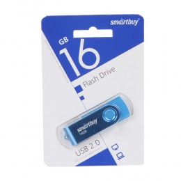 Флеш-накопитель 16Gb SmartBuy Twist, USB 2.0, пластик, синий