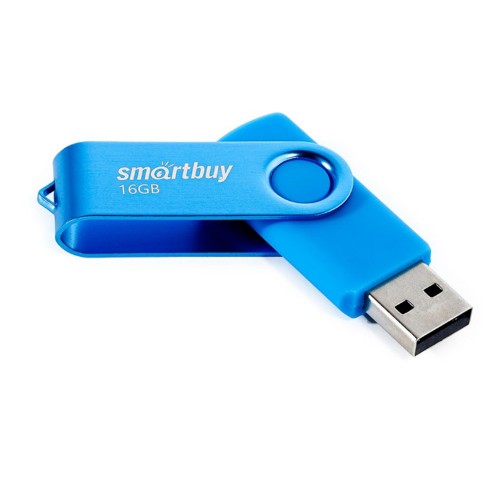 Флеш-накопитель 16Gb SmartBuy Twist, USB 2.0, пластик, синий