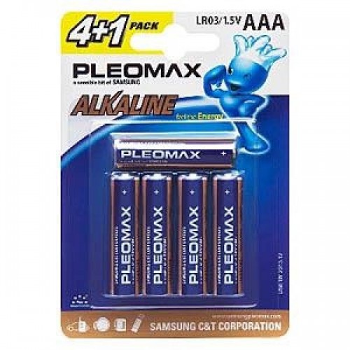 Батарейка AAA Samsung Pleomax LR03-4+1BL, 1.5A, (5/50/500), (арт.C0021218)