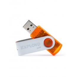 Флеш-накопитель 64Gb Exployd 530, USB 2.0, пластик, оранжевый