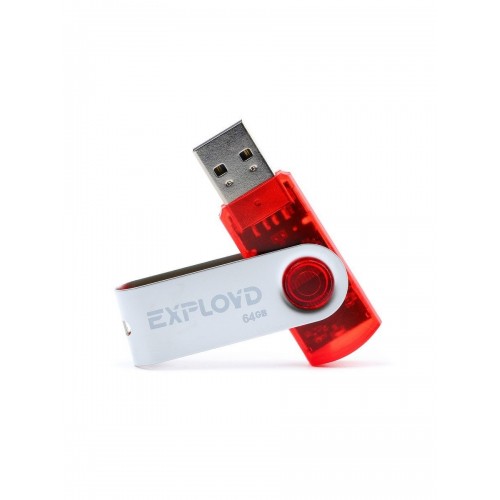 Флеш-накопитель 64Gb Exployd 530, USB 2.0, пластик, красный