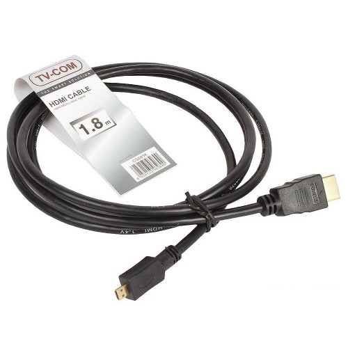 Кабель HDMI(m) - микро HDMI(m) TV-COM CG583K, 1.8м, 4k x 2k, цвет: чёрный