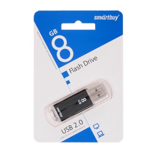 Флеш-накопитель 8Gb SmartBuy Clue, USB 2.0, пластик, чёрный