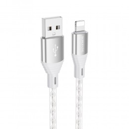 Кабель USB - 8 pin Borofone BX96 Ice Crystal, 1.0м, 2.4A, цвет: серый