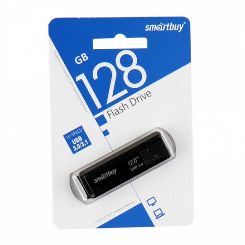 Флеш-накопитель 128Gb SmartBuy Dock, USB 3.0, пластик, чёрный