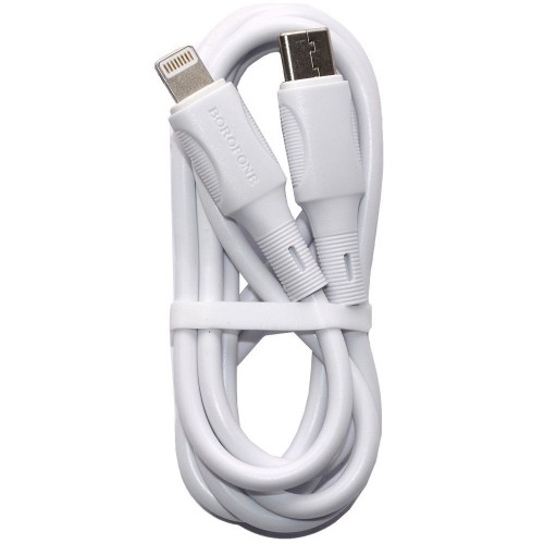 Блок питания сетевой 1 USB, Type-C Borofone BA75A, Source, 30Вт, PD/ QC/ FCP/ AFC, кабель Type-C-8-pin, цвет: белый