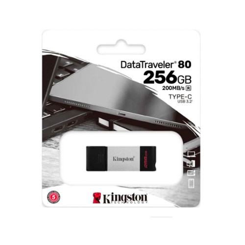 Флеш-накопитель 256Gb Kingston DataTraveler 80 DT80, USB 3.0, OTG, Type-C