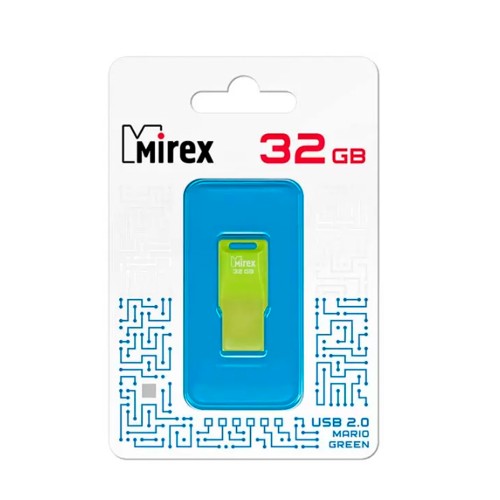 Флеш-накопитель 32Gb Mirex MARIO, USB 2.0, пластик, зелёный