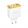 Блок питания сетевой 1 USB, 2 Type-C Borofone BAS34A, Treasure, 5V, 3.0A, PD 65Вт, цвет: белый