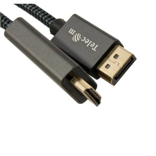 Кабель DisplayPort(m) - HDMI(m) TELECOM TA561M, 1.8м, 4k, 60Гц, цвет: серый