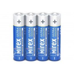 Батарейка AAA Mirex LR03-4P Ultra Alkaline, 1.5B, (4/40/1000), (арт.23702-LR03-S4)