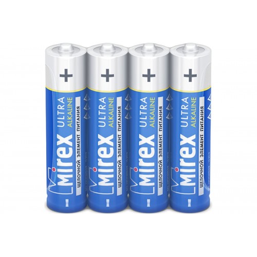 Батарейка AAA Mirex LR03-4P Ultra Alkaline, 1.5B, (4/40/1000), (арт.23702-LR03-S4)