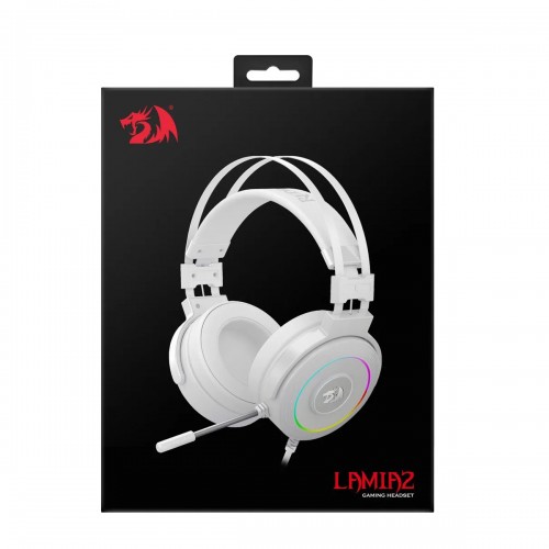 Наушники полноразмерные Defender Lamia II, Redragon, USB, 2.0 м, цвет: белый