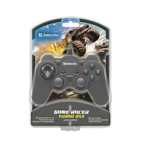 Геймпад проводной Defender RS3 Game Racer Turbo, черный
