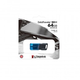 Флеш-накопитель 64Gb Kingston DataTraveler 80, USB 3.2 gen, Type-C, OTG, чёрный, серебряный