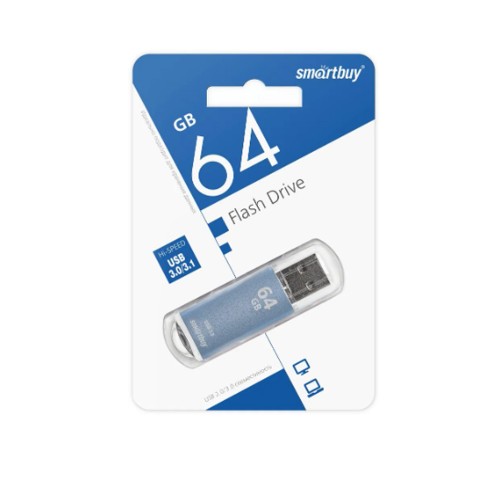 Флеш-накопитель 64Gb SmartBuy V-Cut, USB 3.0/3,1, пластик, синий