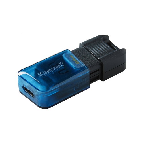 Флеш-накопитель 64Gb Kingston DataTraveler 80, USB 3.2 gen, Type-C, OTG, чёрный, серебряный