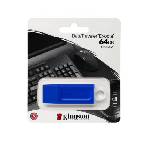 Флеш-накопитель 64Gb Kingston DataTraveler Exodia M, USB 3.2 gen, пластик, синий