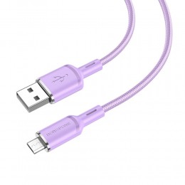 Кабель USB - микро USB Borofone BX90, 1.0м, 2.4A, цвет: фиолетовый