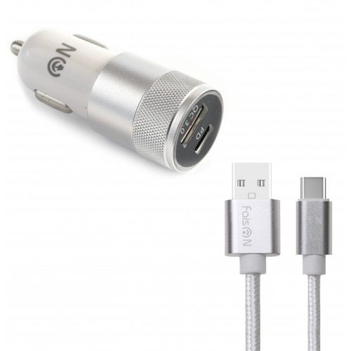Блок питания автомобильный FaisON A-23: 1 USB, 1 Type-C, QC3.0

