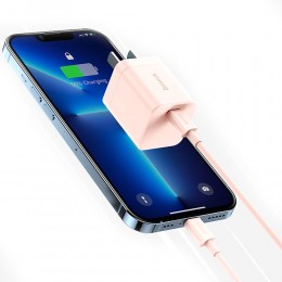 Блок питания сетевой 1 Type-C Baseus CCSP030104, Super Si Pro, 3000mA, 20Вт, QC3.0, PD3.0, китайская вилка, цвет: розовый
