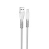 Кабель USB - микро USB Borofone BU31 Clear shadow, 1.0м, 2.4A, цвет: серебряный