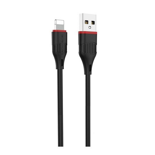 Кабель USB - 8 pin Borofone BX17 Enjoy, 1.0м, 2.4A, цвет: чёрный