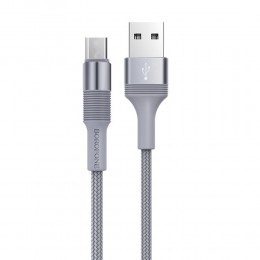 Кабель USB - Type-C Borofone BX21 Outstanding, 1.0м, 3.0A, цвет: серый
