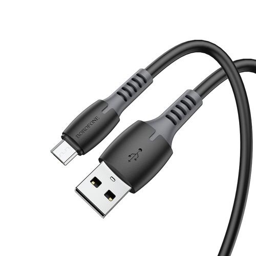 Кабель USB - микро USB Borofone BX62 Bonus, 1.0м, 2.4A, цвет: чёрный