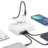 Удлинитель электрический Usams US-CC160 P1, 2.0м, 3 розетки, 2 Type-C, 1 USB, PD, цвет: белый