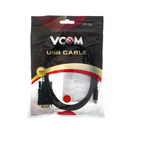 Кабель VGA(m) - Type-C(m) VCOM CU421C, 1.8м, 3.0A, 1080p, 60Гц, цвет: чёрный