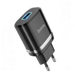 Блок питания сетевой 1 USB HOCO N1, Ardent, 2400mA, QC3.0, цвет: чёрный