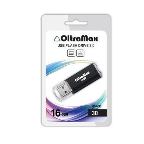 Флеш-накопитель 16Gb OltraMax Drive 30, USB 2.0, пластик, чёрный