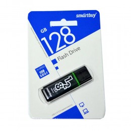 Флеш-накопитель 128Gb SmartBuy Glossy series, USB 3.0, пластик, темно-серый