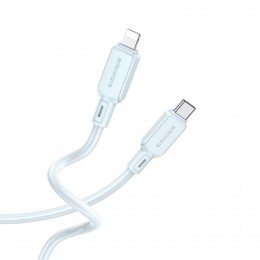 Кабель 8 pin - Type-C Borofone BX94 Crystal Color, 1.0м, цвет: голубой
