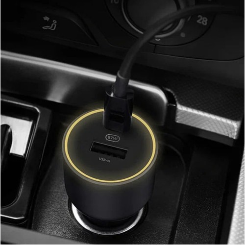 Блок питания автомобильный USB, Type-C XIAOMI Car Charger BHR6814GL , 67Вт, цвет: чёрный, (арт.802190RUS)