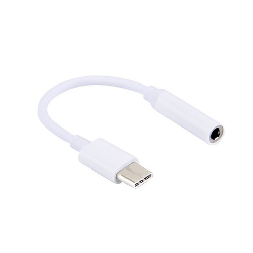 Переходник Type-C(m) - Jack 3,5mm(f), круглый, белый, силиконовый
