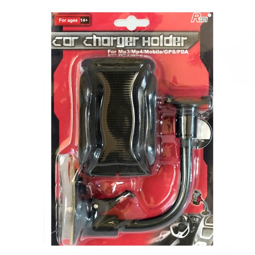 Держатель автомобильный H007 для смартфона, черный, двойной зажим

