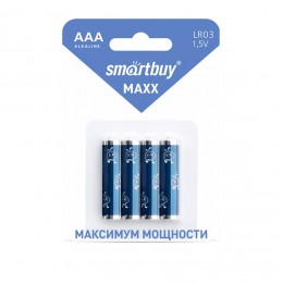 Батарейка AAA SmartBuy LR03-4BL MAXX, (4/48/480), (арт.SBBM-3A04B)