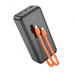 Аккумулятор внешний HOCO J119B, Sharp charger, 30000mAh, PD20W, кабель 8 pin, Type-C, цвет: чёрный