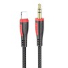 Кабель AUX, 8 pin(m) - Jack 3,5mm(m) Borofone BL14, 1.0м, цвет: чёрный