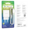 Блок питания сетевой 1 USB, Type-C Borofone BA69A, Power, 3000mA, 20Вт, QC3.0, PD3.0, кабель 8 pin - Type-C, цвет: белый