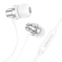 Наушники внутриканальные Borofone BM70, Rich, Jack 3.5мм, 1.2 м, цвет: серебряный
