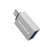 Переходник микро USB(m) - USB 3.0(f) Borofone BV2, плоский, алюминий, цвет: серебряный