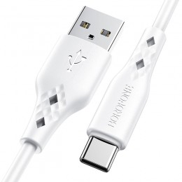 Кабель USB - Type-C Borofone BX48, 1.0м, 3,0А, цвет: белый