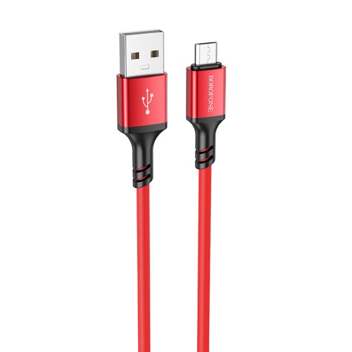 Кабель USB - микро USB Borofone BX83 Famous, 1.0м, 2.4A, цвет: красный