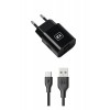 Блок питания сетевой 2 USB Exployd EX-Z-594, Classic, 1000mA, 2100mA, кабель Type-C, цвет: чёрный