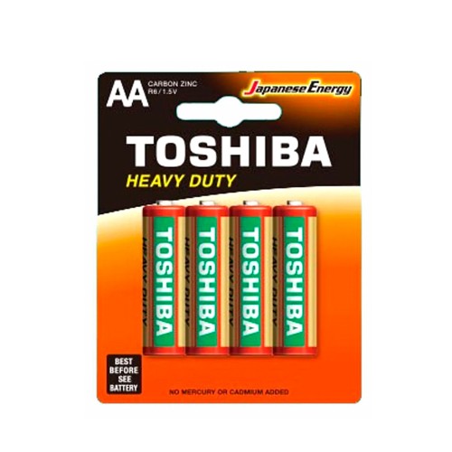 Батарейка AA Toshiba R6-4BL Heavy Duty, 1.5B, (4/40/200), (арт.00000018052), 4шт